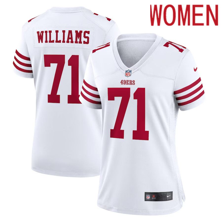 Women San Francisco 49ers #71 Trent Williams Nike White Player Game NFL Jersey